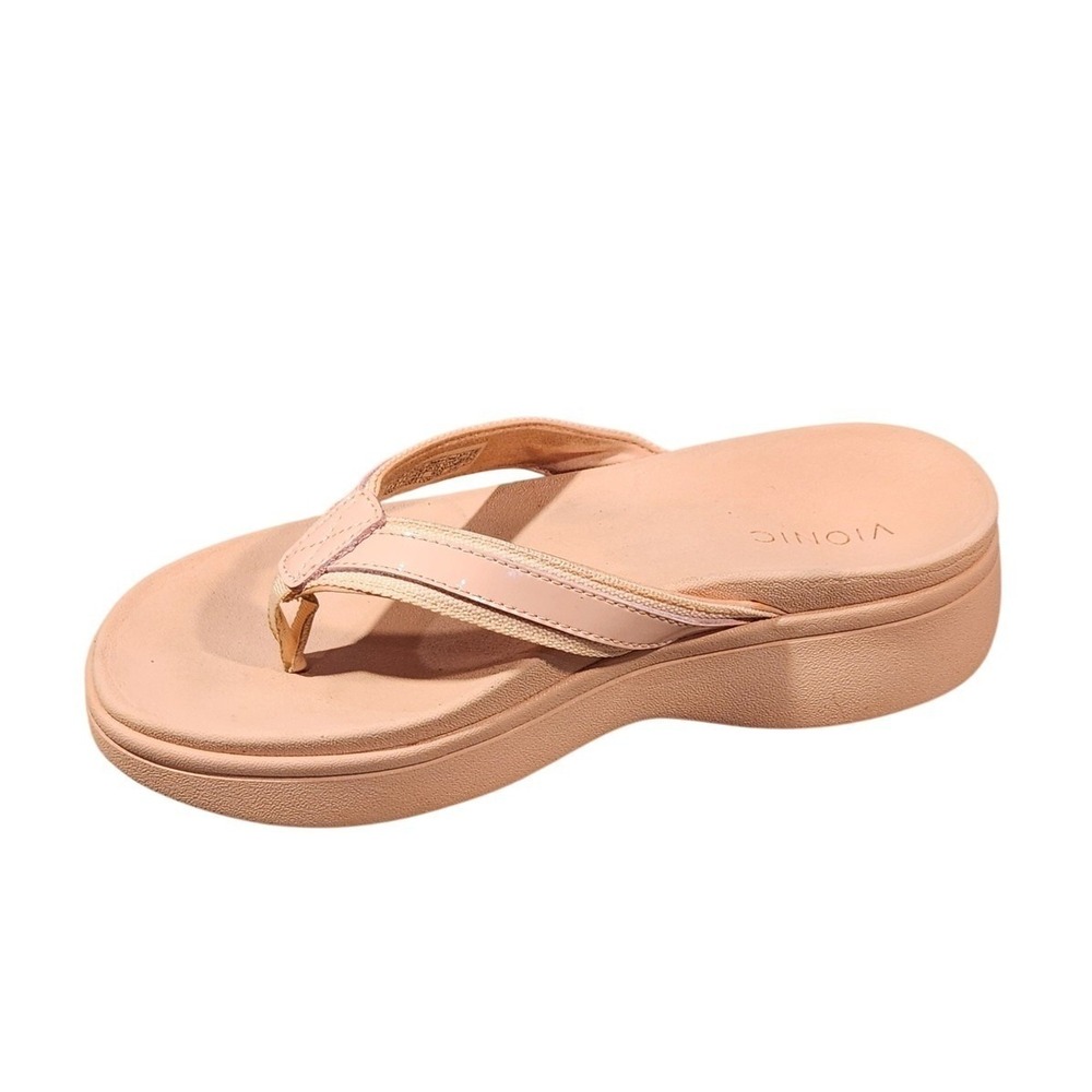 Vionic High Tide II Wedge Platform Sandals Orthotic Thong Shoes Womens Size 6
